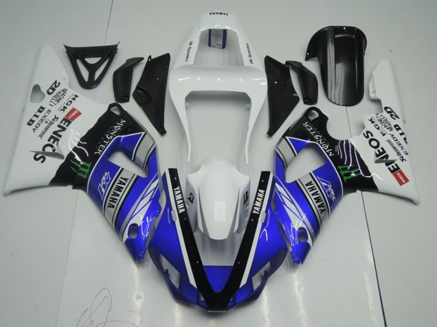 00-01 Blue White ENEOS Monster YZF R1 Motorcycle Fairings