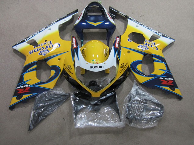 00-02 Yellow Blue Corona Extra GSXR 1000 Motorcycle Fairings