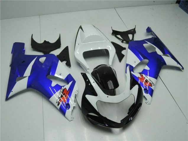 01-03 White Blue GSXR 600/750 Motorcycle Fairings