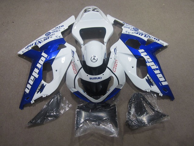 01-03 White Blue Motul GSXR 750 Motorcycle Fairings