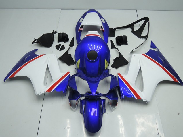 02-13 Blue and White VFR800 Motorcycle Fairings