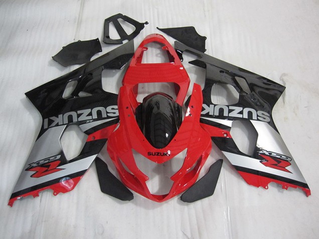 04-05 Red Black Silver GSXR 600 Motorcycle Fairings