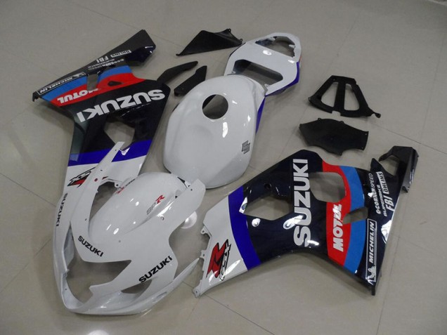 04-05 White Blue Motul GSXR 750 Motorcycle Fairings