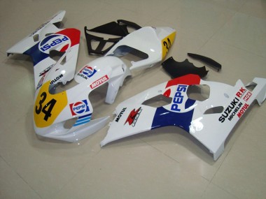 04-05 White Blue Pepsi 34 GSXR 750 Motorcycle Fairings