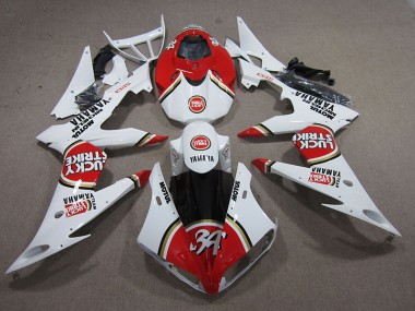 04-06 Red White Lucky Strike YZF R1 Motorcycle Fairings