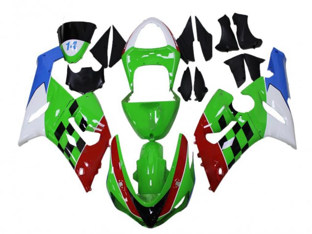 05-06 Green Red White Blue ZX6R Motorcycle Fairings