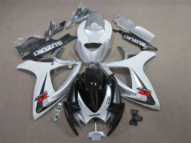 06-07 Black White GSXR 600 Motorcycle Fairings