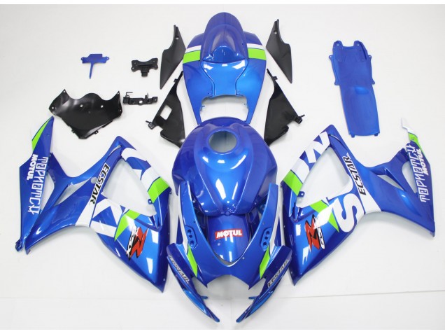 06-07 Blue White GSXR 600/750 Full Motorcycle Fairing Kits