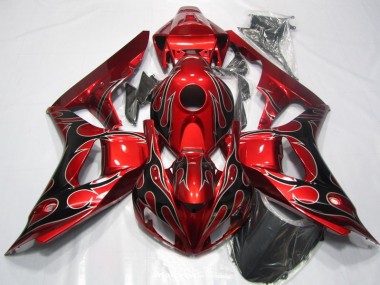 06-07 Red Black Flame CBR1000RR Motorcycle Fairing