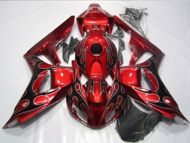 06-07 Red Black Flame CBR1000RR Motorcycle Fairings