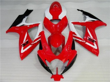 06-07 Red White GSXR 600/750 Motorcycle Fairings