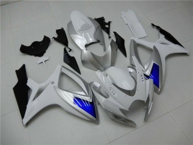 06-07 White Blue GSXR 600/750 Motorcycle Fairing