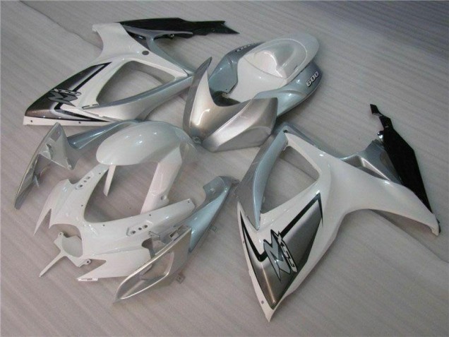 06-07 White Silver GSXR 600/750 Full Motorcycle Fairing Kits