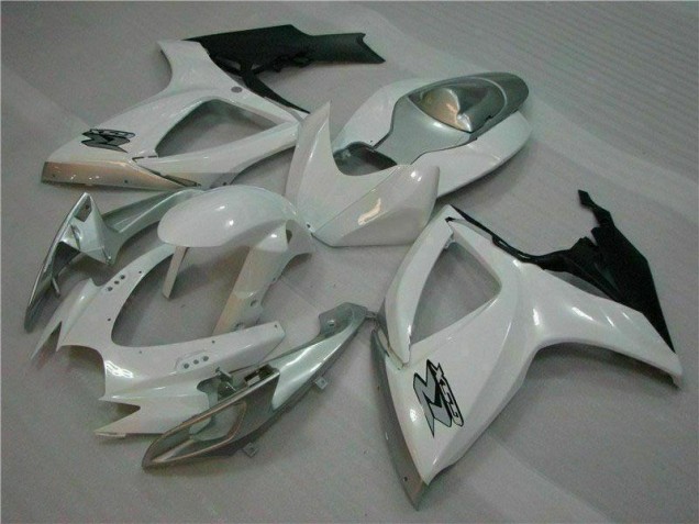 06-07 White Silver GSXR 600/750 Motorcycle Fairings