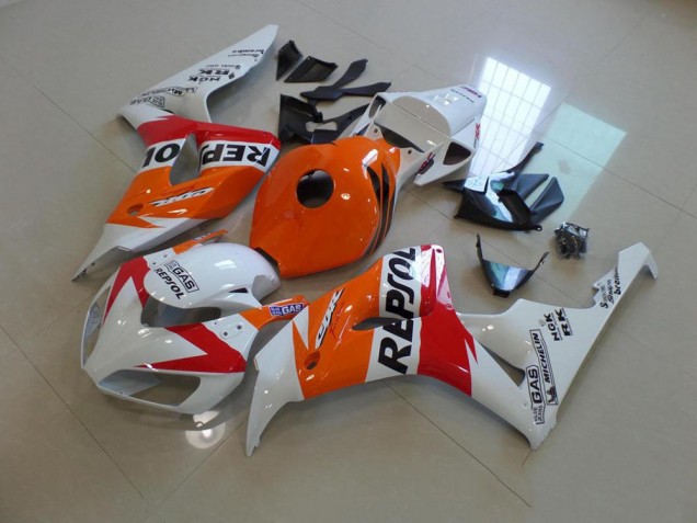 06-07 White and Orange Repsol CBR1000RR Motorcycle Fairings