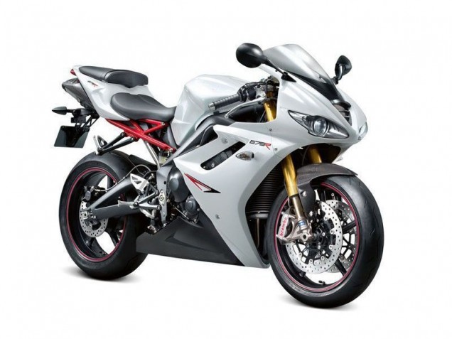 06-08 White Black Daytona 675 Triple Motorcycle Fairings