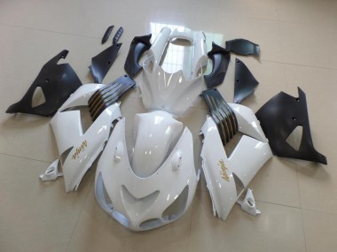 06-11 White and Matte Black ZX14R ZZR1400 Motorcycle Fairings