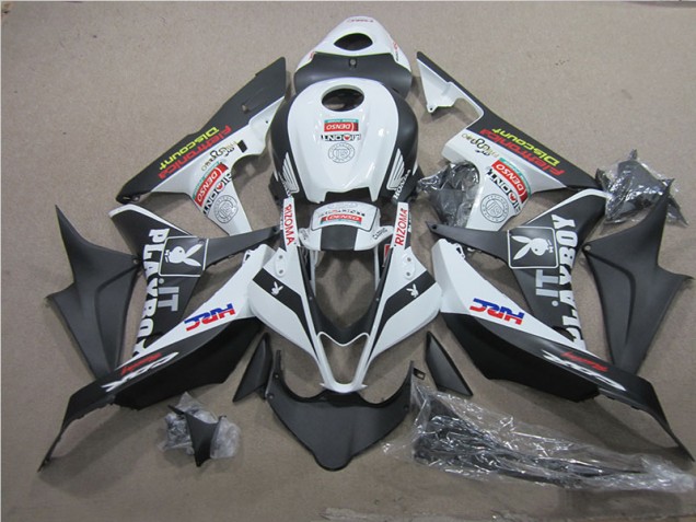 07-08 Black White HRC CBR600RR Motorcycle Fairings