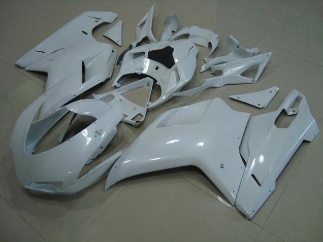 07-14 Glossy White Ducati 848 1098 1198 Motorcycle Fairings