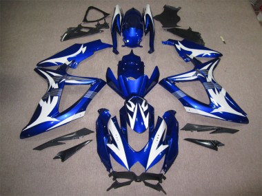 08-10 Blue White GSXR 600 Motorcycle Fairings