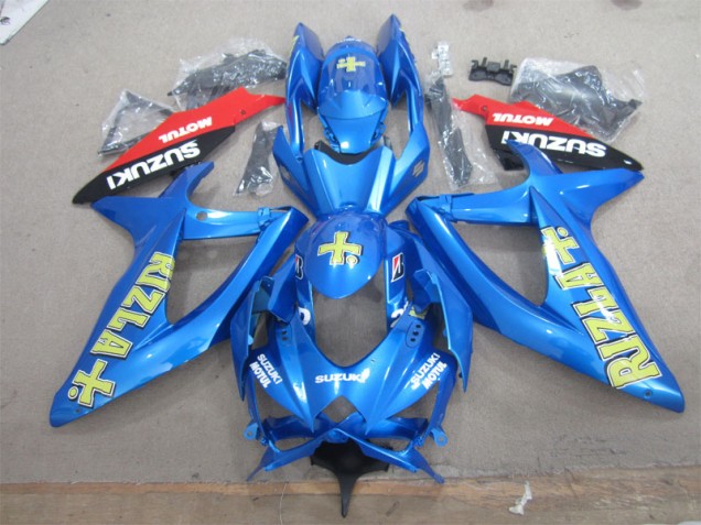 08-10 Blue Yellow Rizla White Motul GSXR 600 Motorcycle Fairings