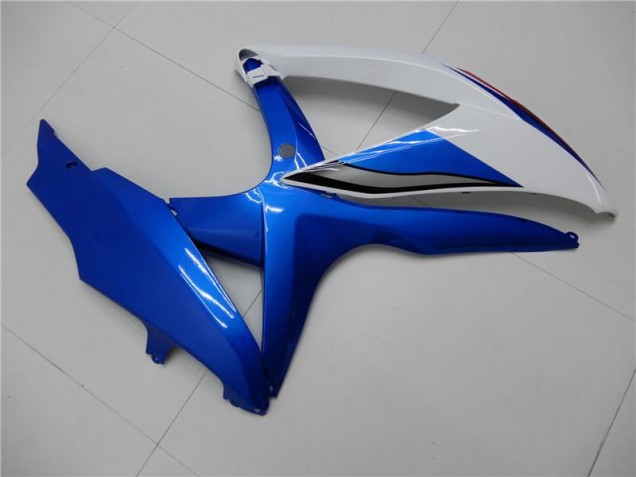 08-10 White Blue GSXR 600/750 Motorcycle Fairing