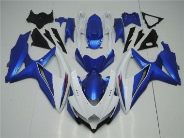 08-10 White Blue GSXR 600/750 Motorcycle Fairing