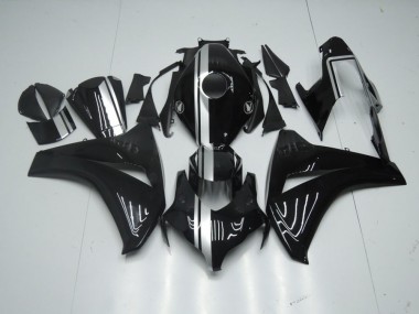 08-11 Glossy Black with Silver Stripe CBR1000RR Motorcycle Fairings