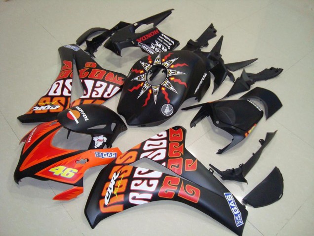 08-11 Rossi Matte Black CBR1000RR Motorcycle Fairings