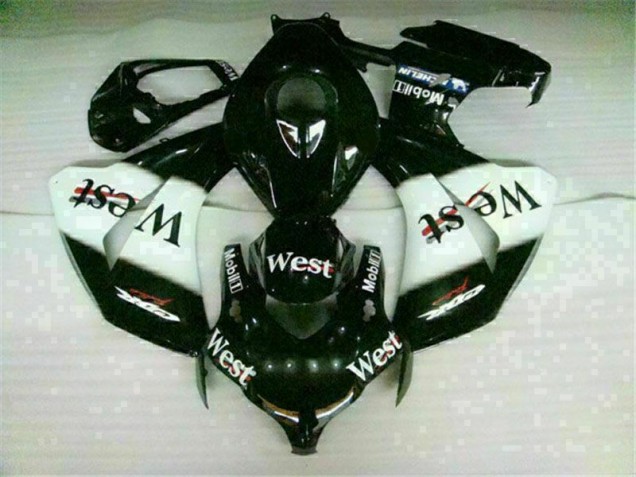 08-11 White Black West CBR1000RR Motorcycle Fairings