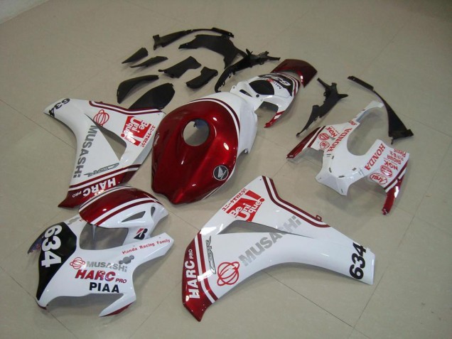 08-11 White Red HARC Pro PIAA 634 CBR1000RR Motorcycle Fairings