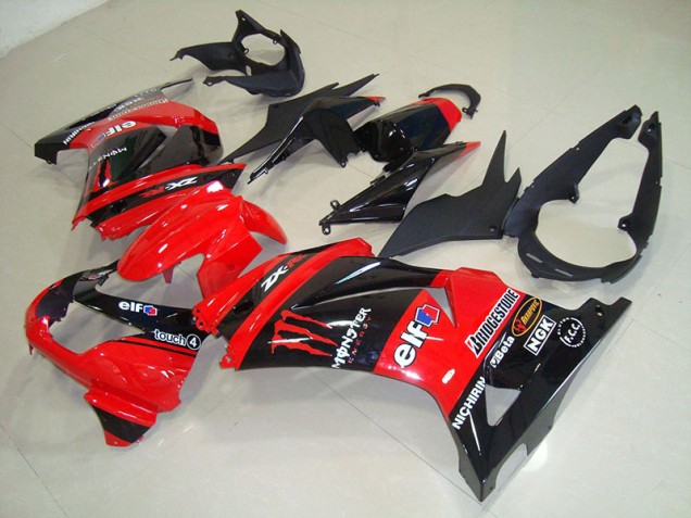 08-12 Black Red Monster ZX250R Motorcycle Fairings