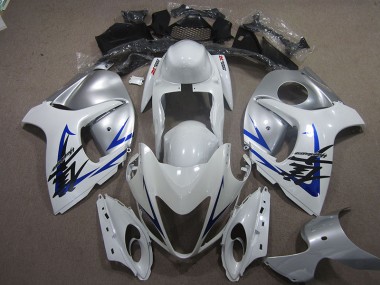 08-19 White Silver Blue GSXR 1300 Hayabusa Motorcycle Fairings