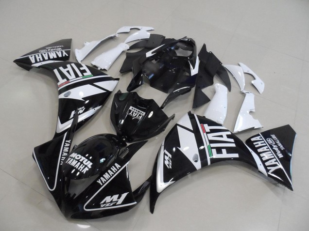 09-11 Black White Fiat YZF R1 Motorcycle Fairing