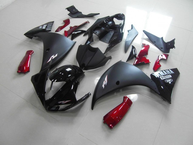 09-11 Matte Black Red YZF R1 Motorcycle Fairings