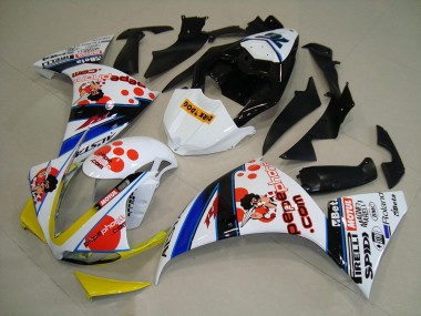 09-11 White Black Pepe Phone YZF R1 Motorcycle Fairings