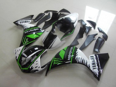 09-11 White Green Monster YZF R1 Motorcycle Fairings