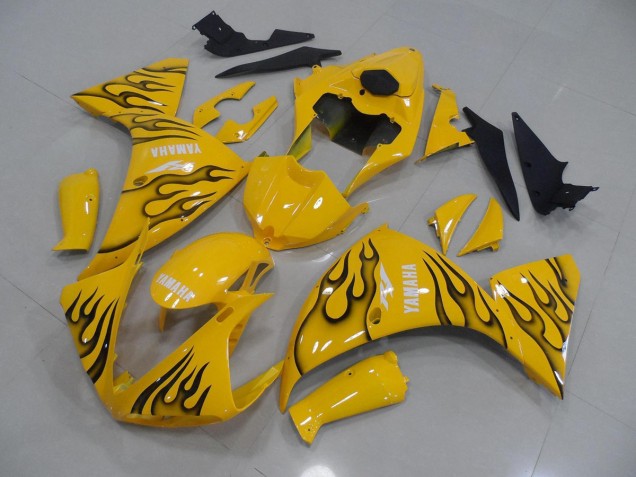 09-11 Yellow Black Flame YZF R1 Motorcycle Fairings