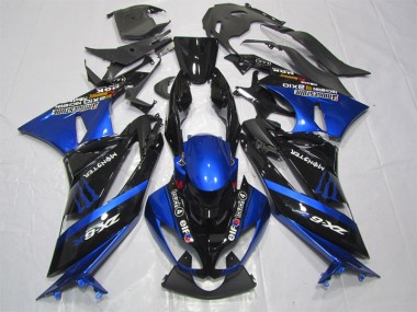 09-12 Black Blue Monster ZX6R Motorcycle Fairings