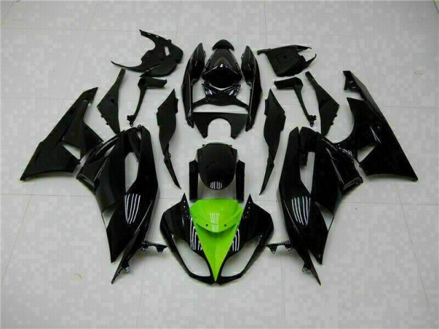 09-12 Black Green ZX6R Full Motorcycle Fairing Kits