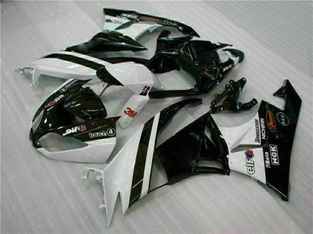 09-12 Black White 3M Touch4 ZX6R Motorcycle Fairings