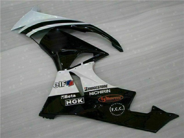 09-12 Black White 3M Touch4 ZX6R Motorcycle Fairings