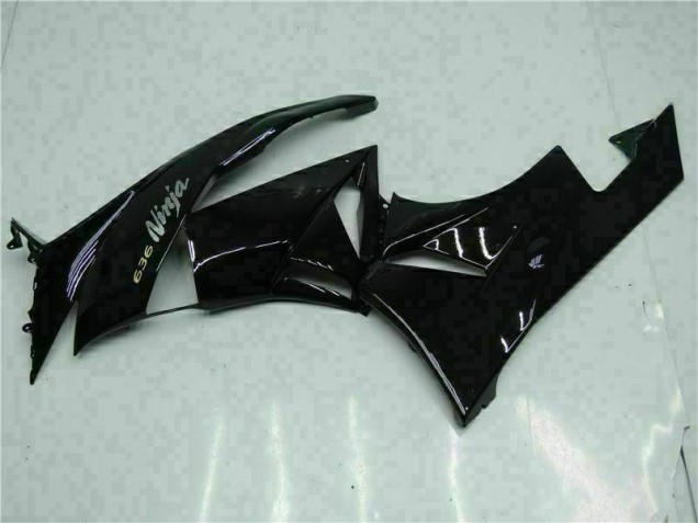 09-12 Black White Ninja 636 ZX6R Motorcycle Fairings