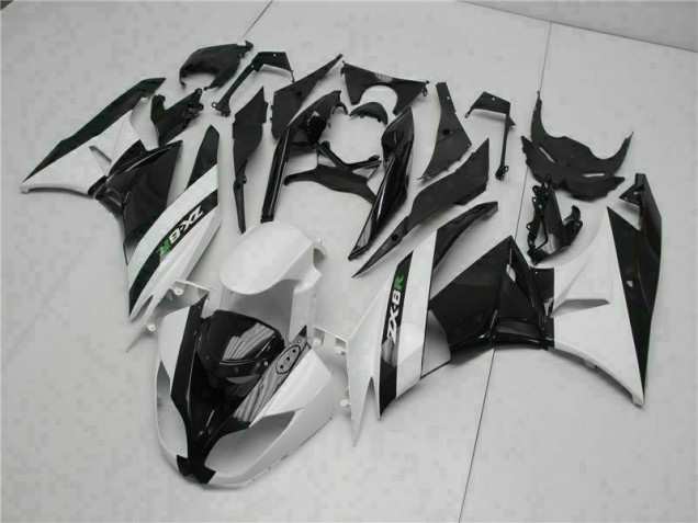 09-12 Black White ZX6R Motorcycle Fairings