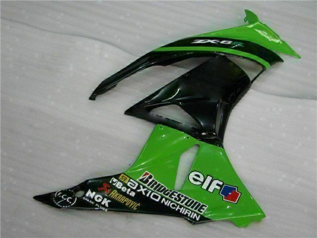 09-12 Green Black ZX6R Motorcycle Fairing