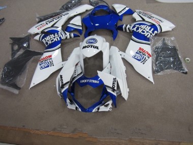 11-21 Blue White Lucky Strike Motul GSXR 600 Motorcycle Fairings