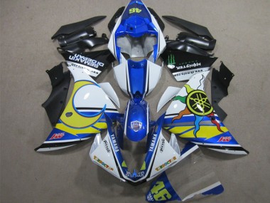 12-14 Blue White Yellow 46 YZF R1 Motorcycle Fairings