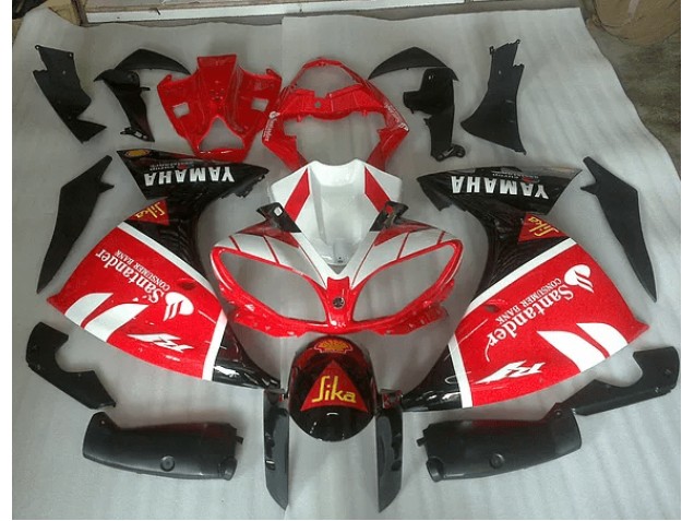 12-14 Red White and Black Graphic YZF R1 Motorcycle Fairings