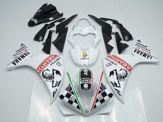 12-14 White Black Abrath YZF R1 Motorcycle Fairings