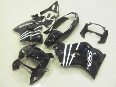 98-01 Black White Stripe VFR800 Motorcycle Fairings